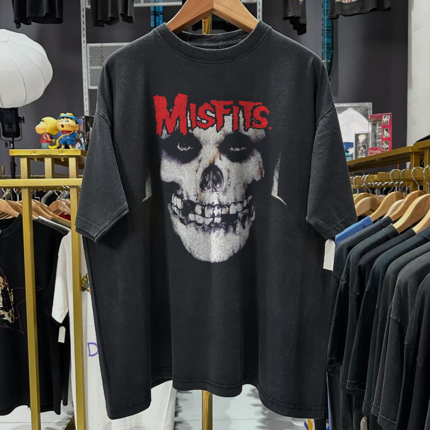 95 Misfits Cyclopian Music Rare Washed Black T-Shirt
