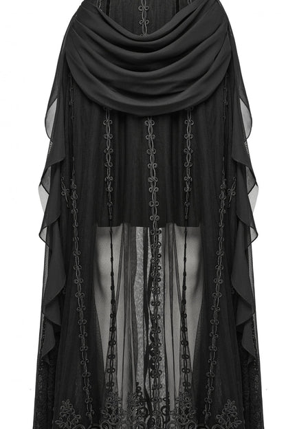 Black Off Shoulder Sleeveless Spliced Lace-Up Slim Pleated Women's Gothic Corset  Chiffon Strapless Dress