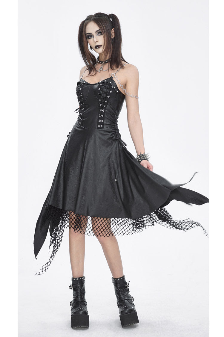 Black Lace Irregular Women's Gothic Jsk Dress