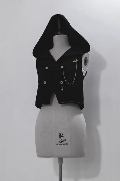 Black Anxious Rabbit Ouji Fashion Gothic Lolita Vest