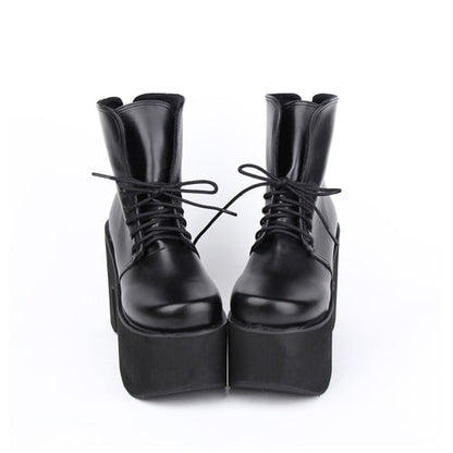 Black Platform Heel Classic Lolita Boots