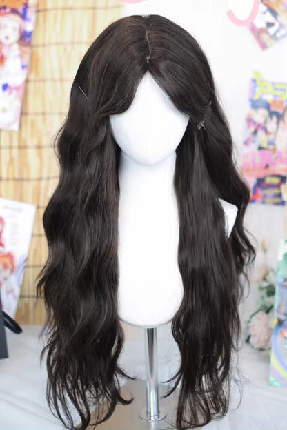 Black Daily Middle-Parted Natural Long Curly Sweet Lolita Wig
