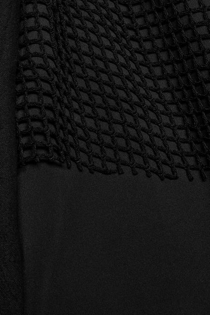 Black Mesh Asymmetric Zipper Men's Punk Pants