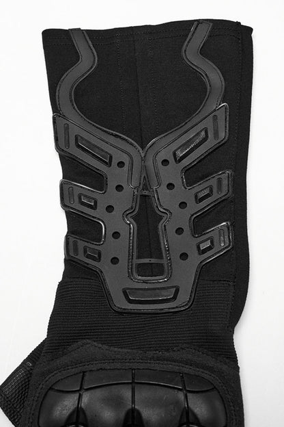 Black Men's Punk Cool Rubber Patched Half-finger Gloves
