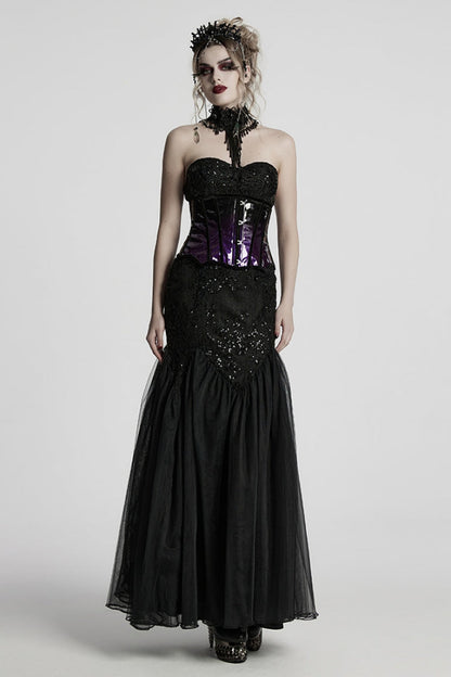 Black Irregular Women's Gothic Crystal Cross Headwear