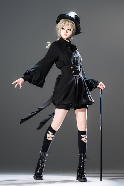 Black Long Sleeves Vintage Elegant Prince Ouji Fashion Lolita Blouse