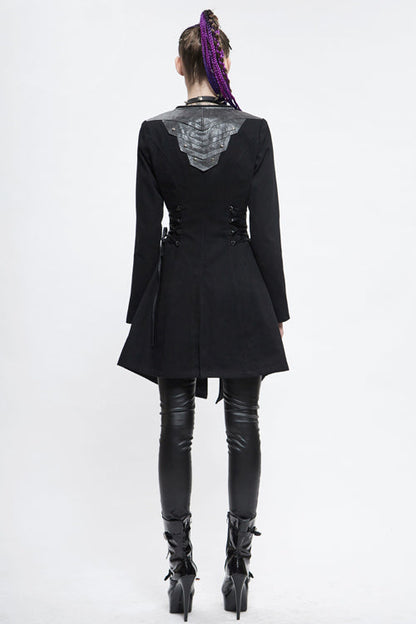 Black Hat Removable Slim Long Womens Gothic Coat