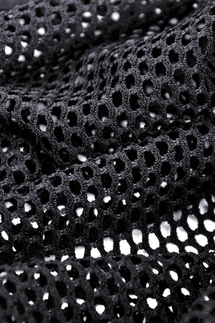 Black Long Sleeves Fishnet Mesh Women's Gothic Punk Hooded Cape
