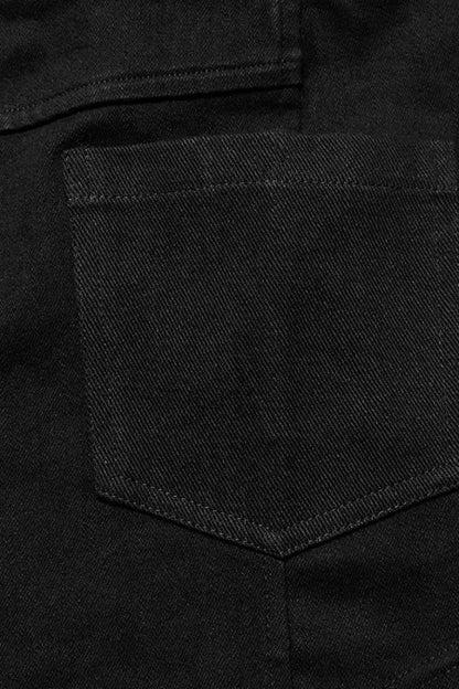 Black Faux Leather Stitching Mesh Eyelet Women's Punk Ring Shorts