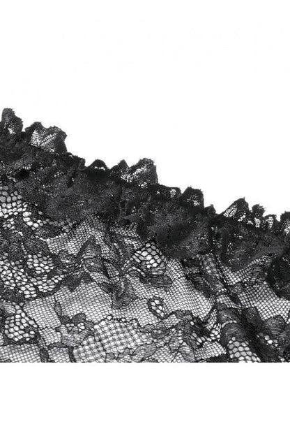 Black Off Shoulder Floral Sheer Lace Women's Gothic Top