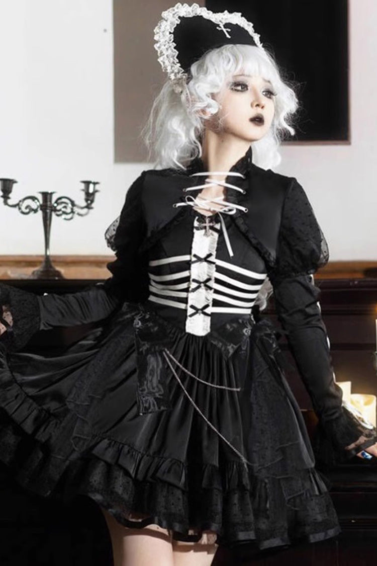 Black Multi-layer Ruffle Gothic Elegant Princess Lolita Jsk Dress