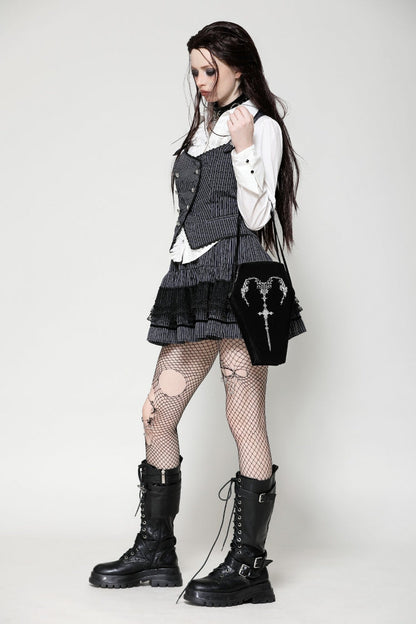 Black Horned Embroidered Women's Gothic Bag