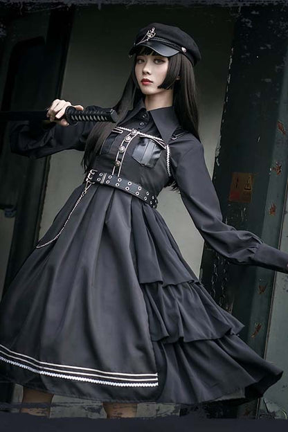 Black Night Owl Handsome Cool Gothic Lolita JSK Dress