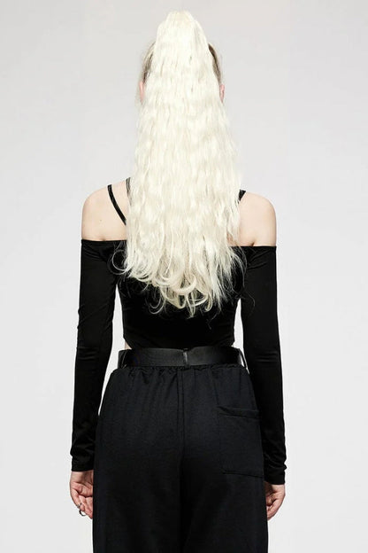 Black Off Shoulder Long Sleeves Hollow Irregular Women's Steampunk Bodysuit