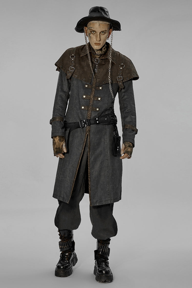 Black Doomsday Detachable Bag Men's Steampunk Buckles Belt