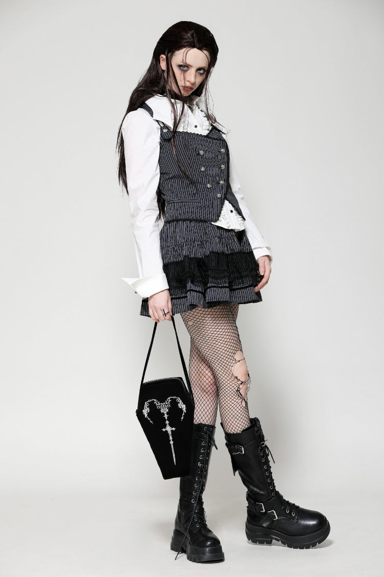 Black Horned Embroidered Women's Gothic Bag