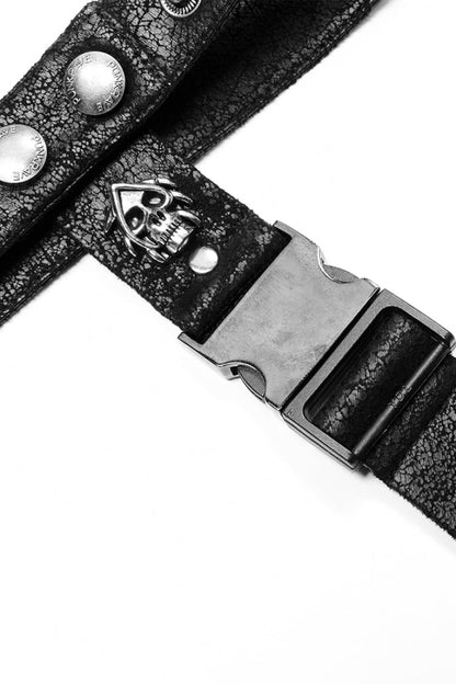 Black Metal Skull Decoration Men's Steampunk Necktie
