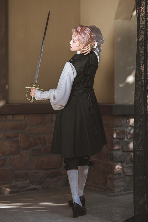 Black Immortal Thorn Endless Daytime Ouji Lolita Long Vest