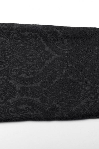 Black Jacquard Floral Print Decal Decoration Men's Gothic Pants