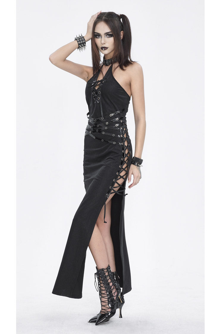 Black Halterneck Slim Women's Gothic Strapless Dress