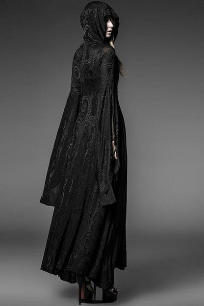 Black High Priestess Hooded Knitted Long Sleeves Gothic Lolita Dress
