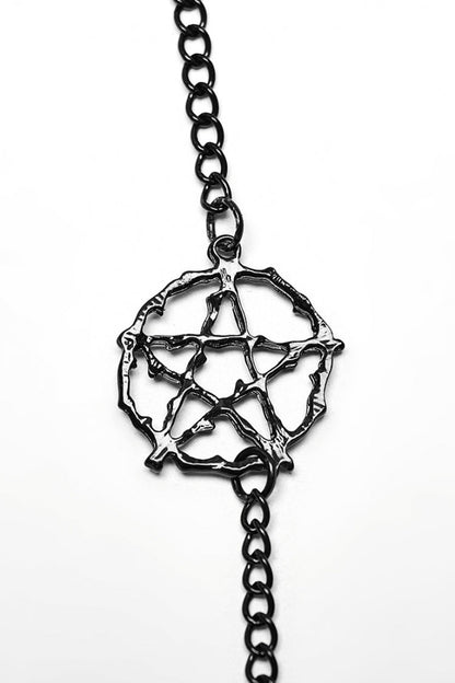 Black Adjustable Crystal Pendant Decoration Tassel Chain Women's Gothic Body Harness