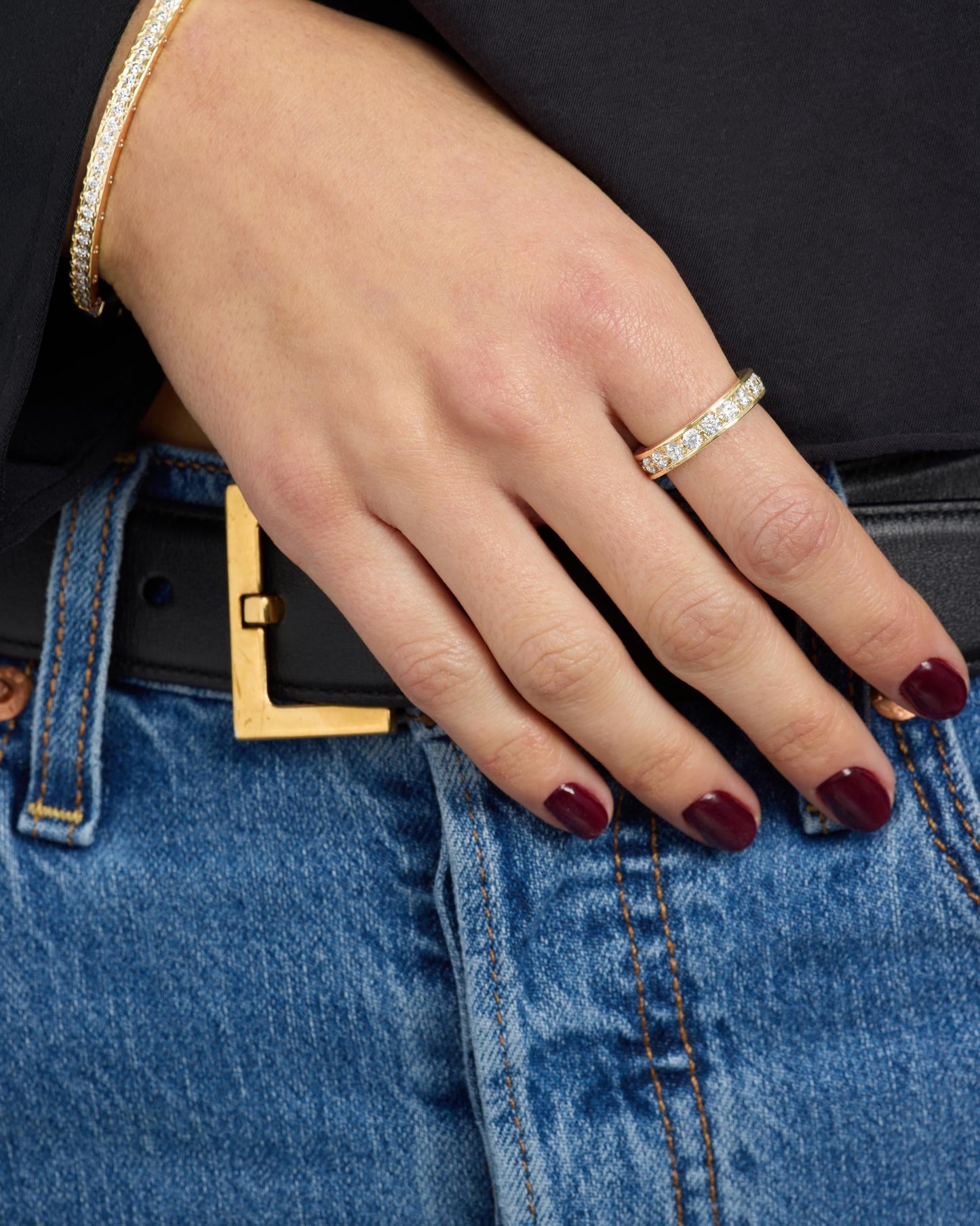 Ashley Infinity Ring - Gold|White Diamondettes