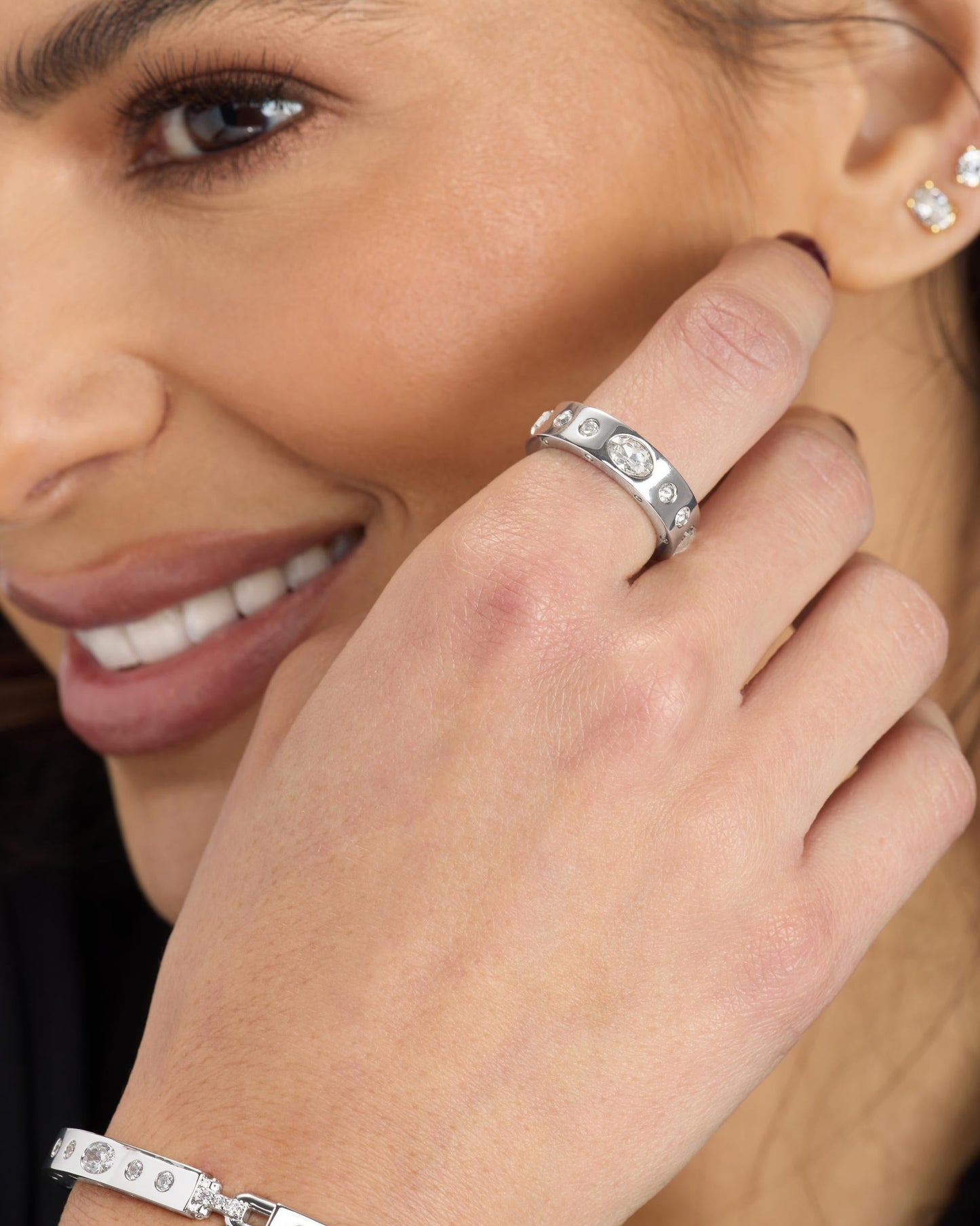 Ashley Sunset Ring - Silver|White Diamondettes