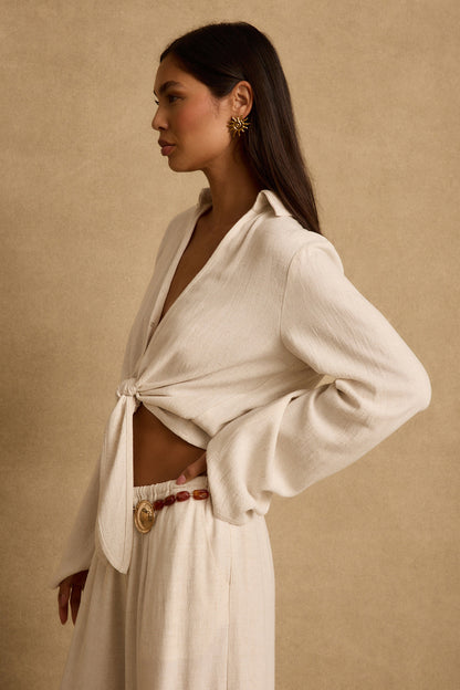 Augusta Natural Linen Top