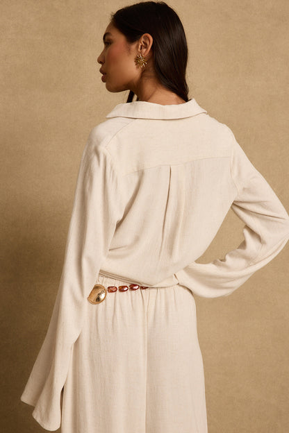 Augusta Natural Linen Top