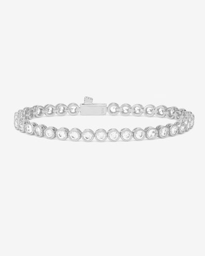 Baroness Tennis Bracelet 3mm - Silver|White Diamondettes
