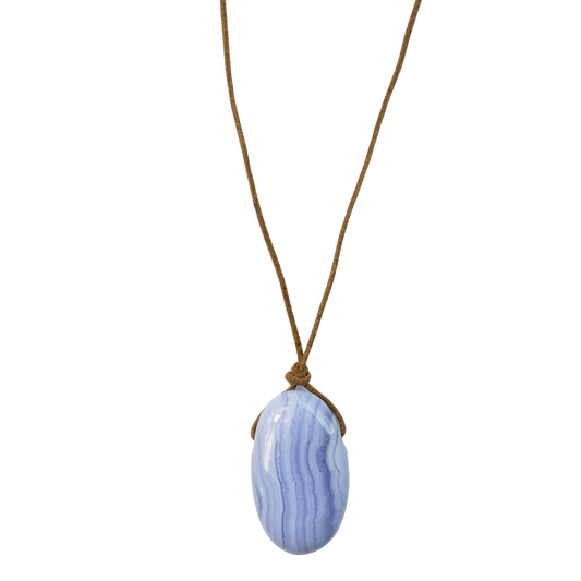 Blue Lace Agate Pendant Necklace