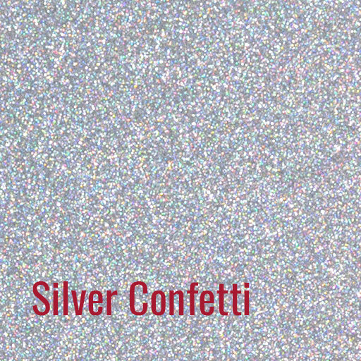 12" Silver Confetti - Siser Glitter Heat Transfer Vinyl (HTV)