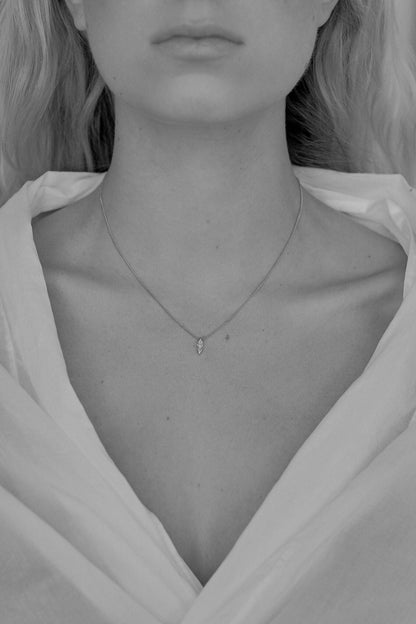 Mini Marquise Diamond Necklace | White Gold