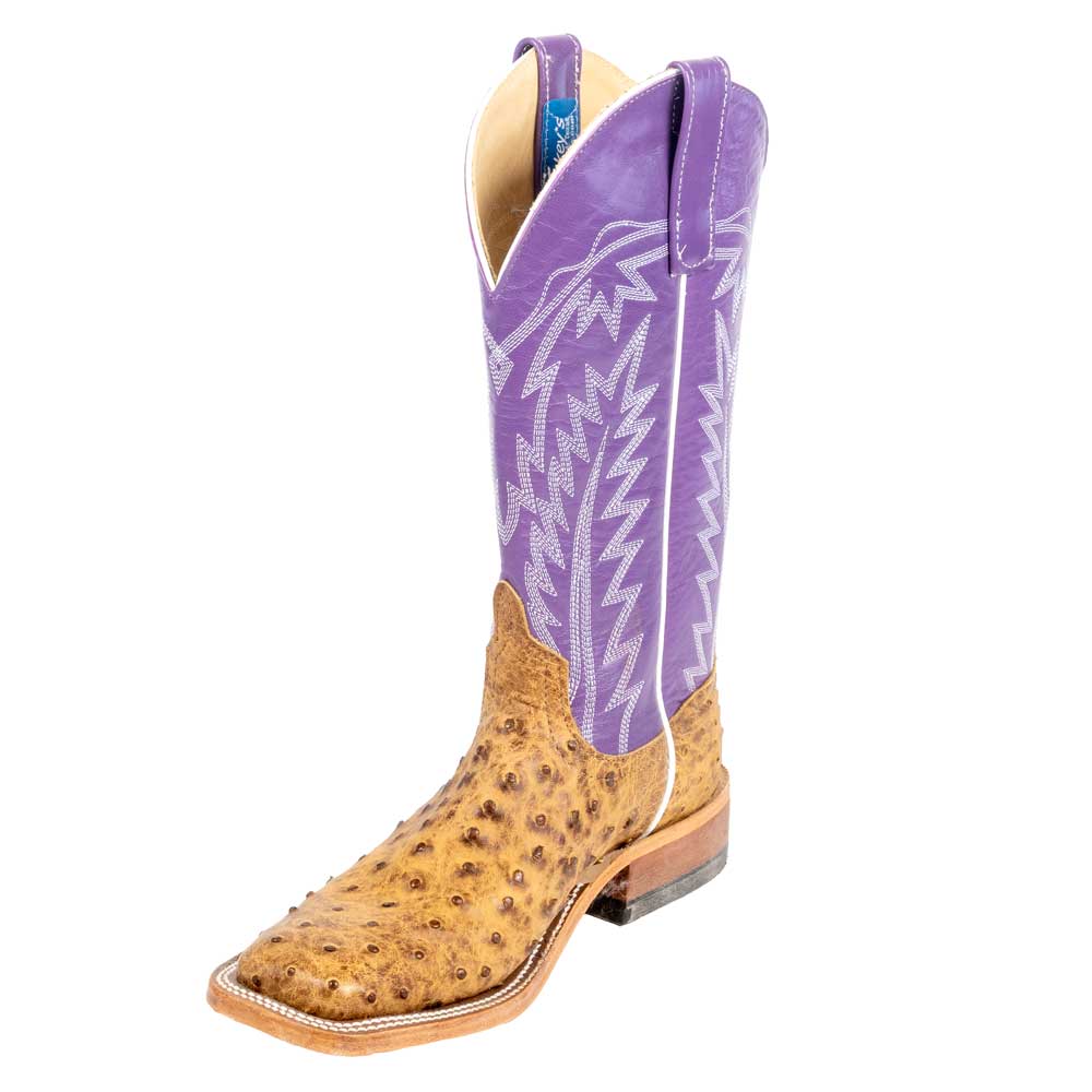 Anderson Bean Men's Peat Vintage Full Quill Ostrich Boot - Teskey's Exclusive