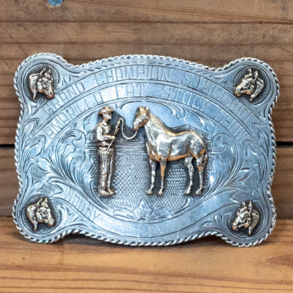 Amarillo Stock Show VintageSterling Silver & 10K Belt Buckle