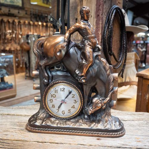 1940's 1950's Copper Cowboy Clock