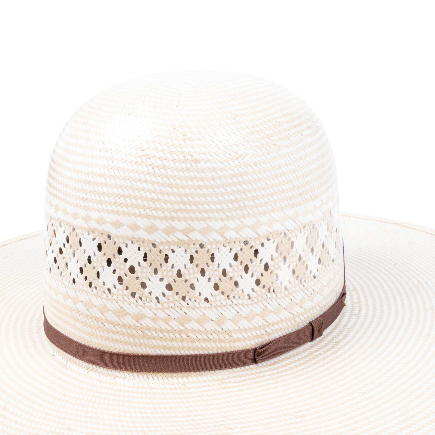 American Two Tone Vented  5" Open Crown Straw Hat