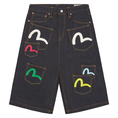 Multi Pocket Seagull Denim Short