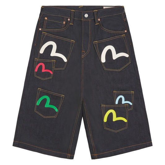 Multi Pocket Seagull Denim Short
