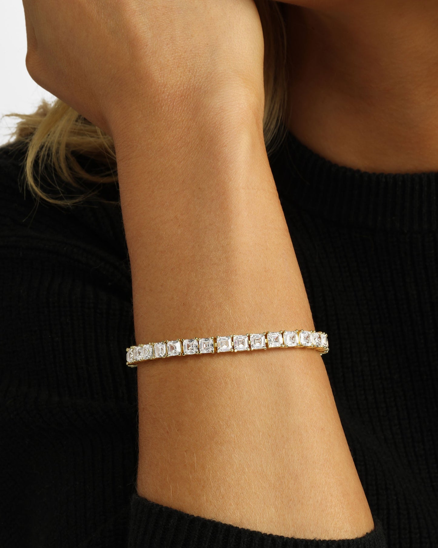 The Queen's Tennis Bracelet 5mm - Gold|White Diamondettes