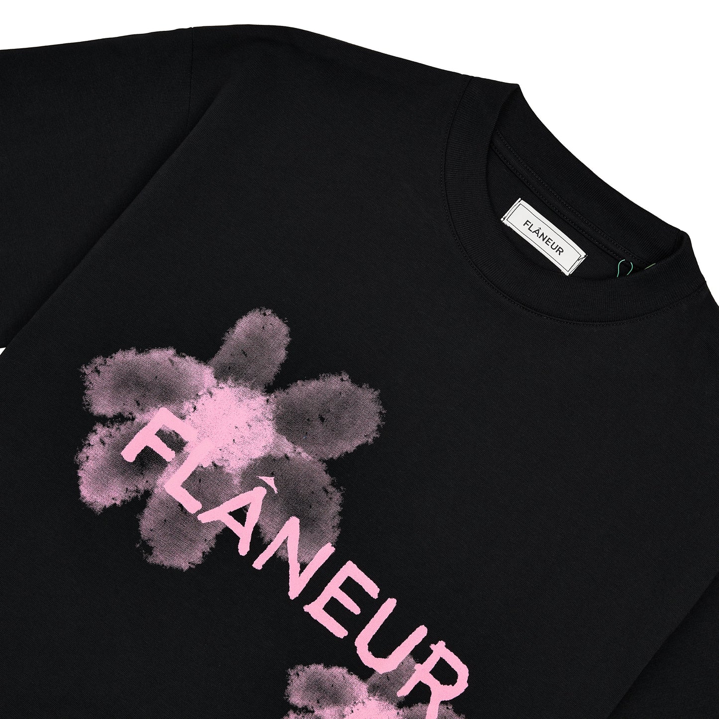 Floral Watercolor Tee | Black/Pink