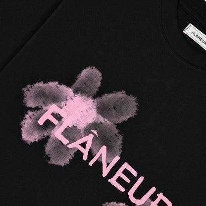 Floral Watercolor Tee | Black/Pink