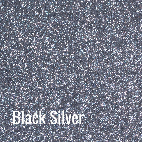 12" Black Silver - Siser Glitter Heat Transfer Vinyl (HTV)