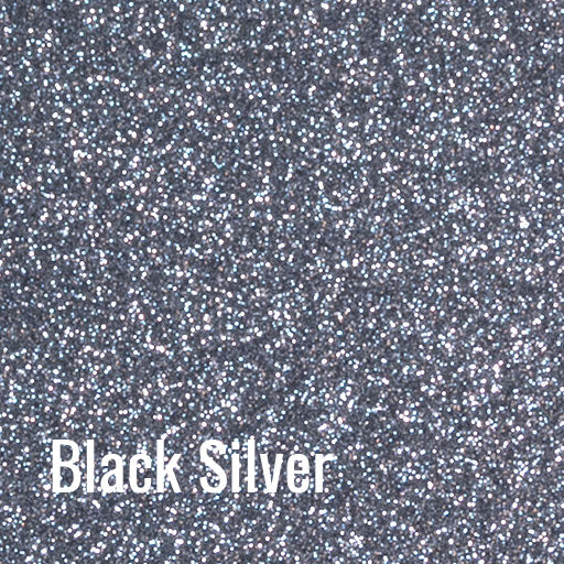 12" Black Silver - Siser Glitter Heat Transfer Vinyl (HTV)