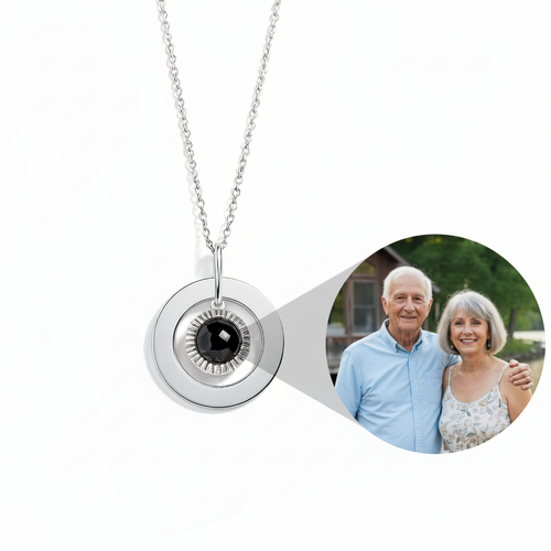 Engravable Circle Photo Necklace