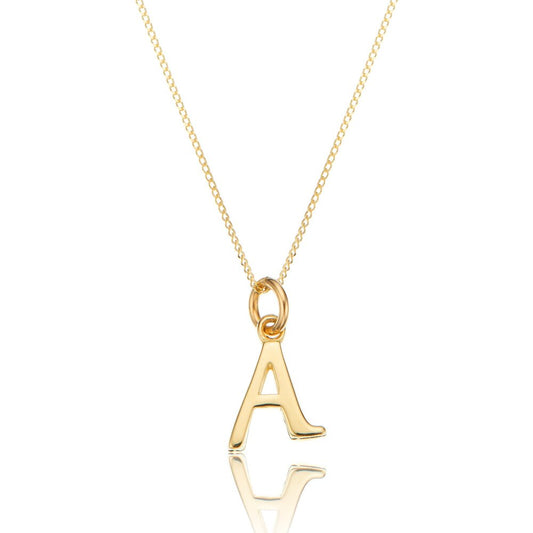 Gold Curve Initial Letter Necklace