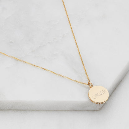 Silver Small Diamond Style Disc Necklace