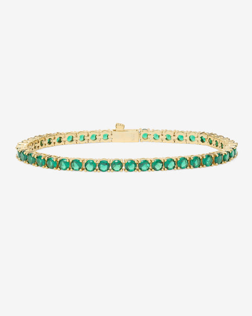 Grand Heiress Tennis Bracelet 4mm - Gold|Emerald