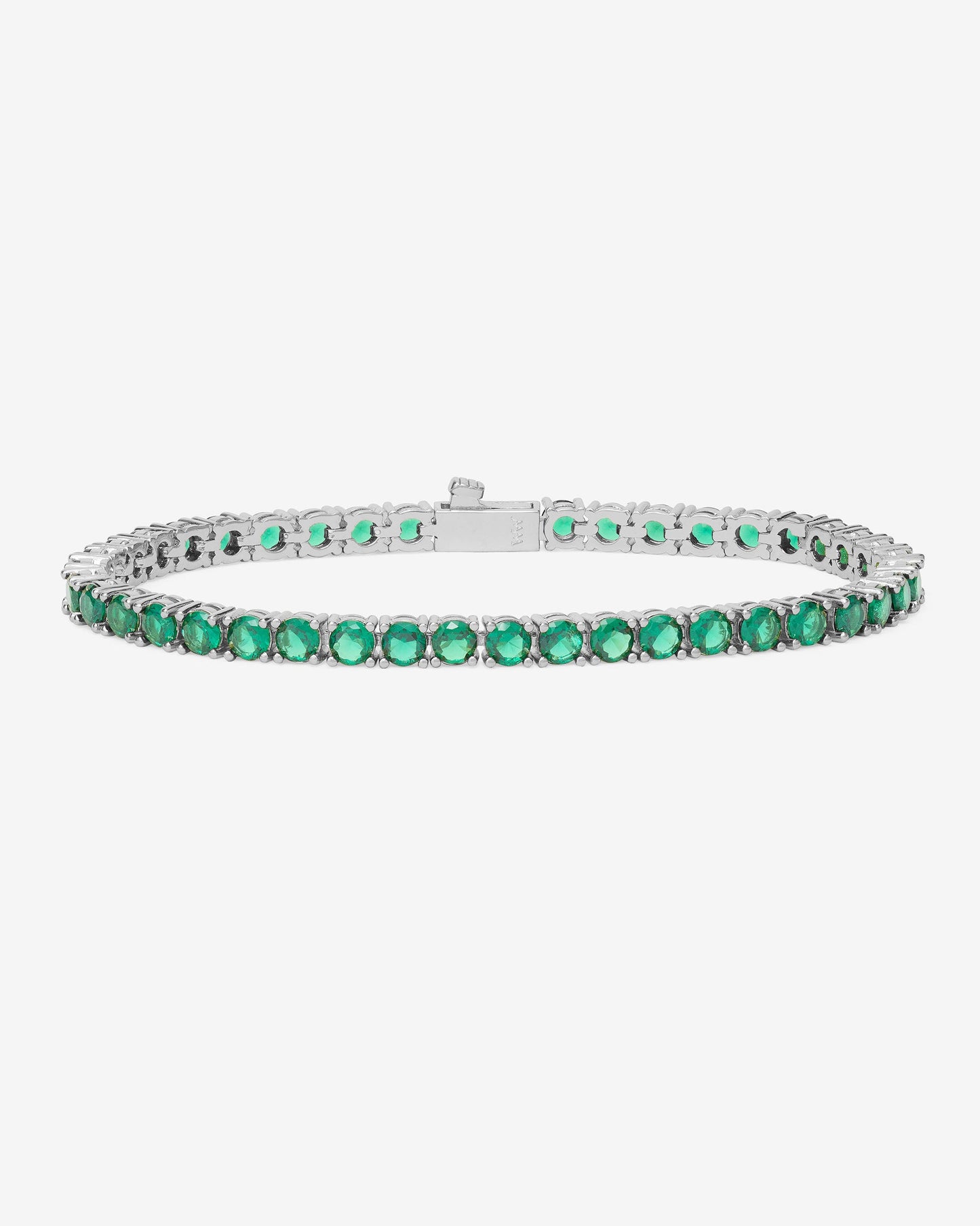 Grand Heiress Tennis Bracelet 4mm - Silver|Emerald